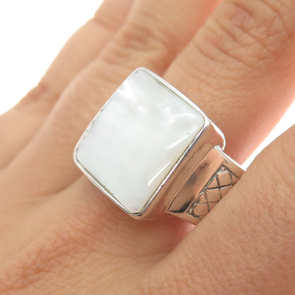 PHLD PlayHardLookDope 925 Sterling Silver Real MOP Ring Size 11