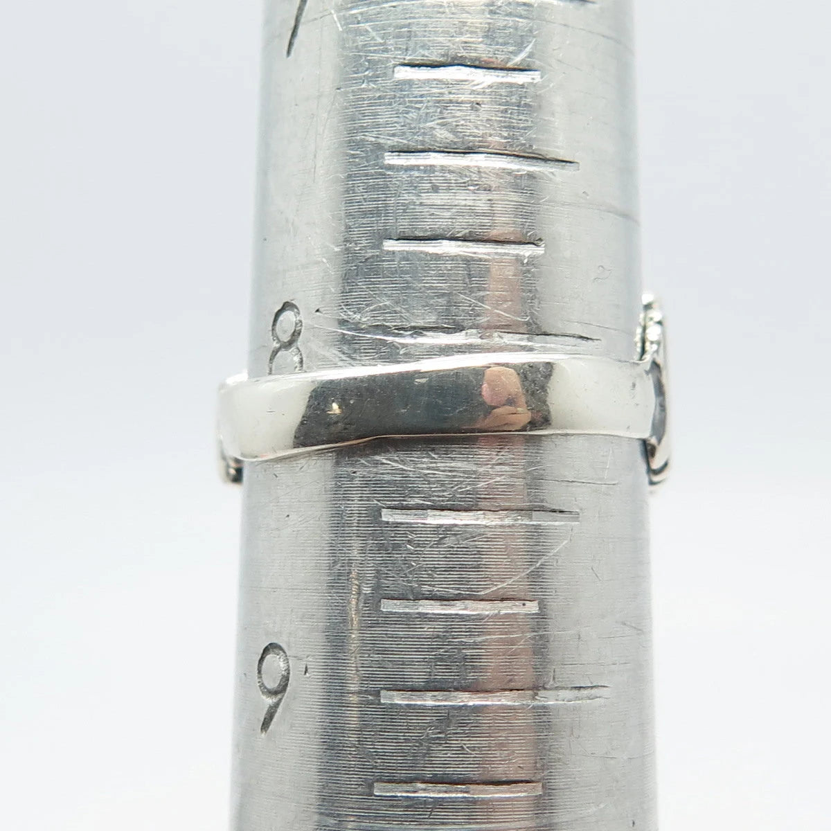 925 Sterling Silver Vintage Real Tiger Eye Gem Striped Ring Size 8.25