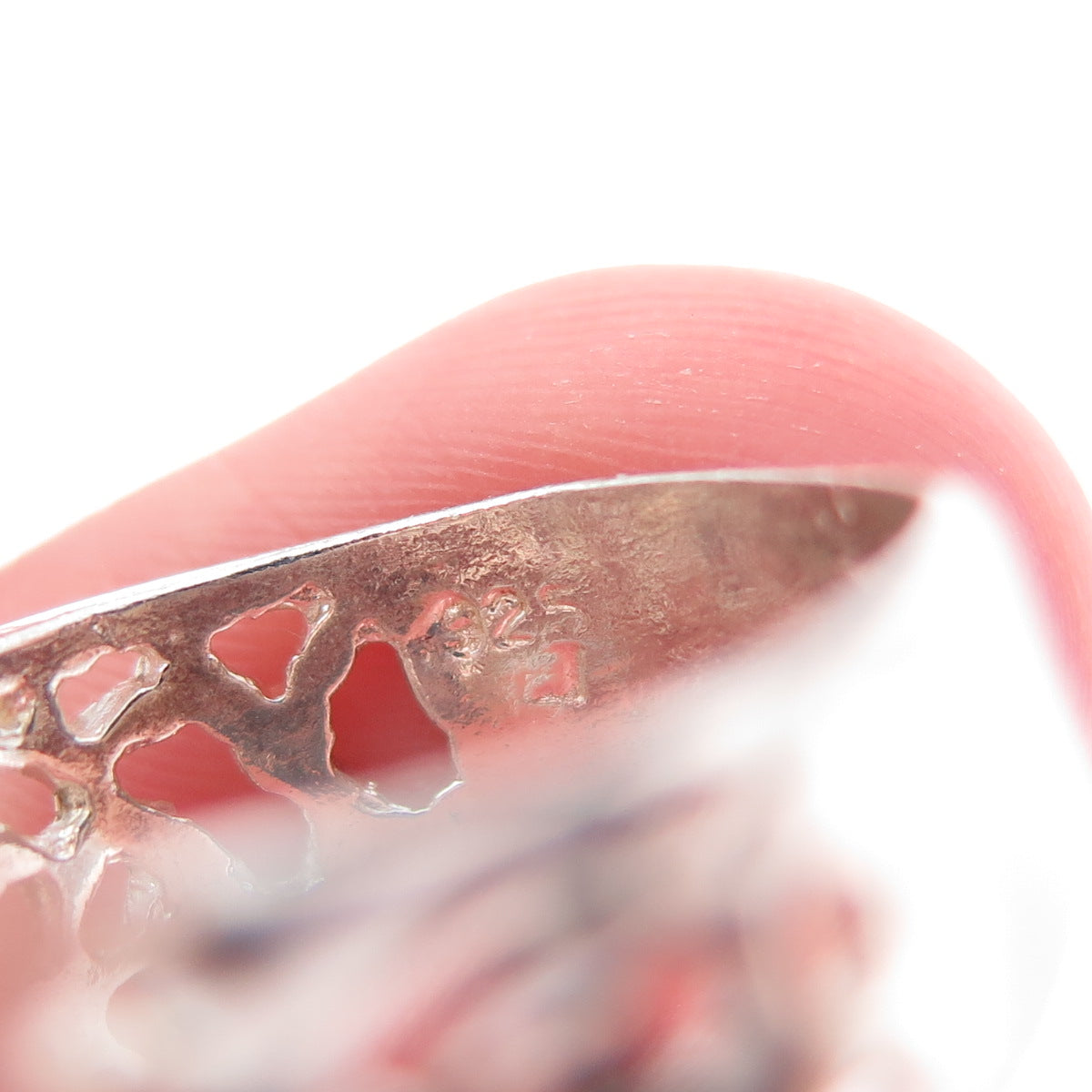 HAN 925 Sterling Silver Vintage Modernist Ring Size 7.25