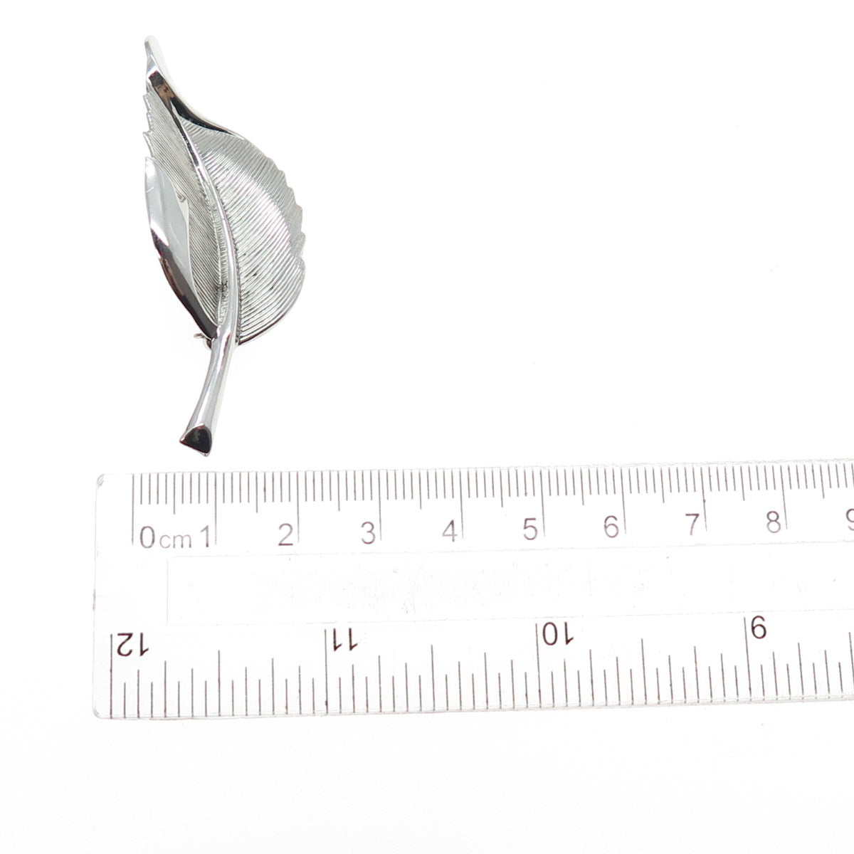 DANECRAFT 925 Sterling Silver Vintage Floral Leaf Oxidized Pin Brooch