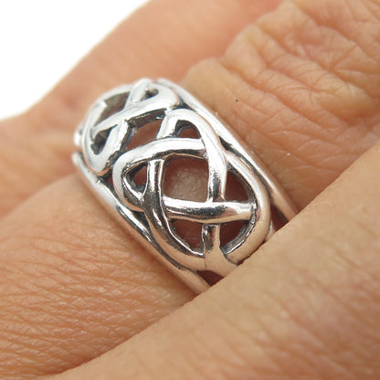925 Sterling Silver Vintage Celtic Knot Ring Size 6