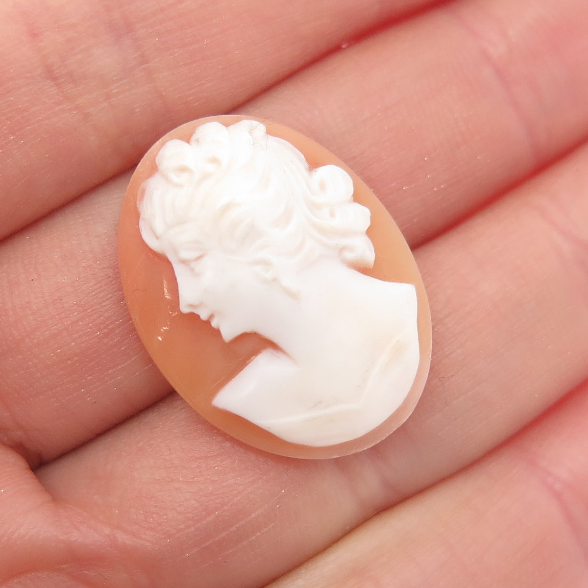 Antique Victorian Real Carved Mother-of-Pearl Lady Cameo