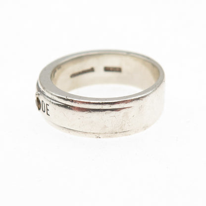 Charite 925 Sterling Vintage Real Citrine Comme Ca Du Mode Band Ring Size 5.75