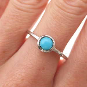 Chuck Clemency 925 Sterling Silver Real Sleeping Beauty Turquoise Ring Size 8