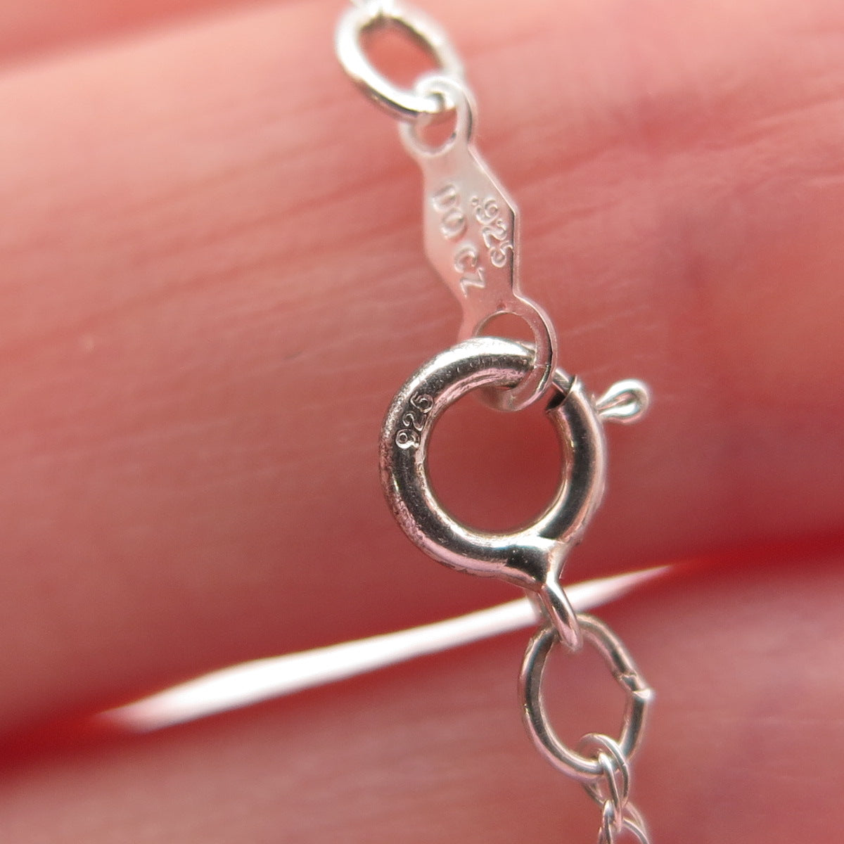 925 Sterling Silver Round-Cut C Z Twisted Rope Chain Necklace 16"