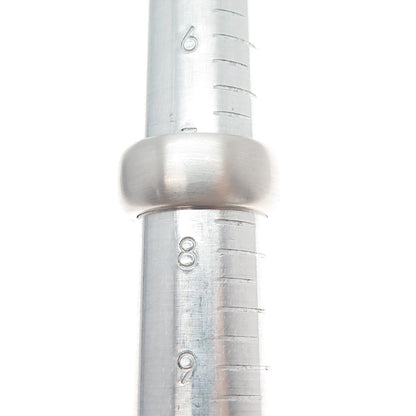 DSMK 925 Sterling Silver Round-Cut C Z Puffy Band Ring Size 7.75