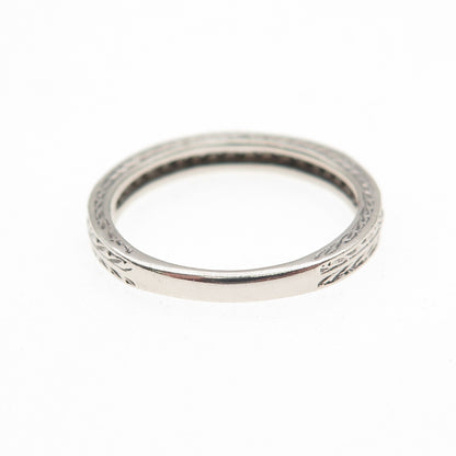 925 Sterling Silver Round-Cut C Z Half Eternity Stackable Band Ring Size 7