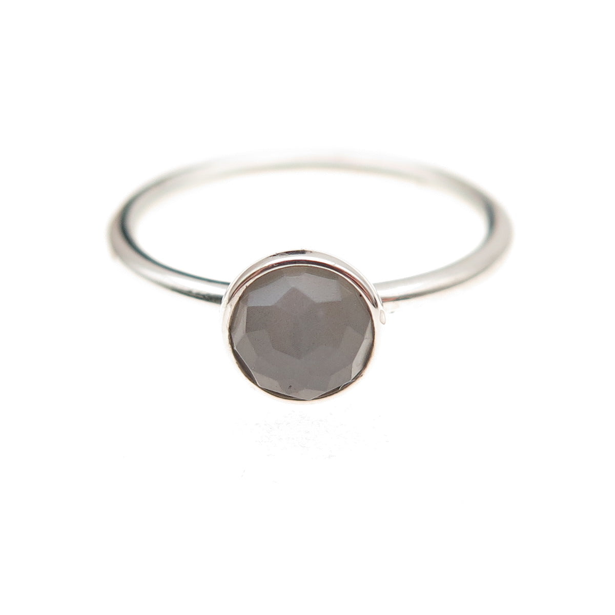 Pandora Sterling Silver Real Gray Moonstone June Birthday Blooms Ring Size 6.75