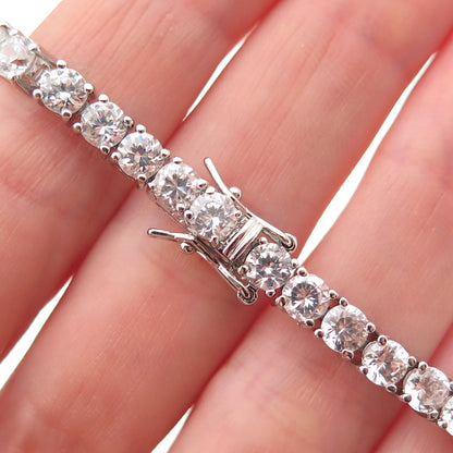 Ross Simons 925 Sterling Silver Round-Cut C Z Tennis Link Bracelet 7.5"