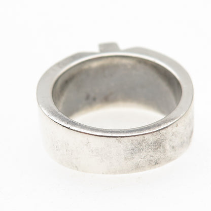 925 Sterling Silver Vintage Cross Oxidized Ring Size 10.25