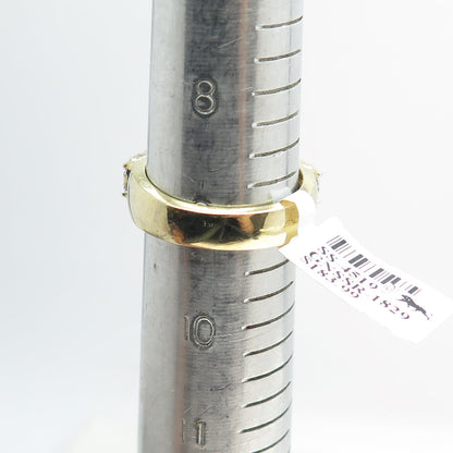 DADWANI 925 Sterling Silver Gold Plated Swarovski Crystal Ring Size 9.25