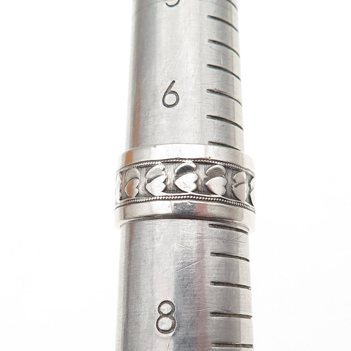 J.D. SCHLANG CO. 925 Sterling Silver Vintage Couple Heart Band Ring Size 7.25