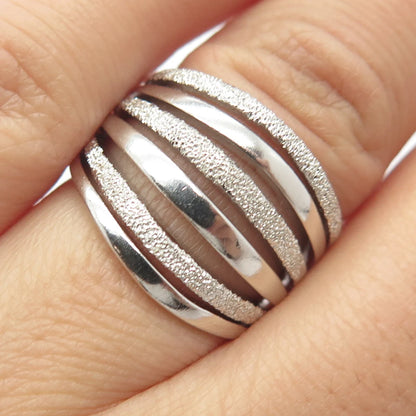 925 Sterling Silver Vintage RCI Multi-Bar Ring Size 6.5