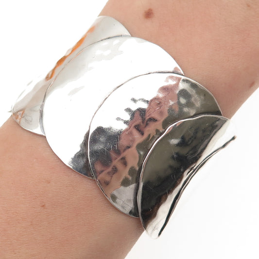 Alfred Karram 925 Sterling Vintage Modernist Adjustable Oxidized Bracelet 6.25"