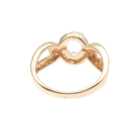 DBJ Dee Berkle 925 Sterling Silver Gold Plated Real White Topaz Ring Size 9