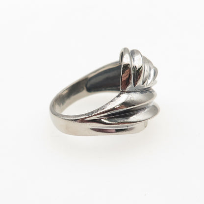 925 Sterling Silver Vintage Modernist Oxidized Ring Size 6