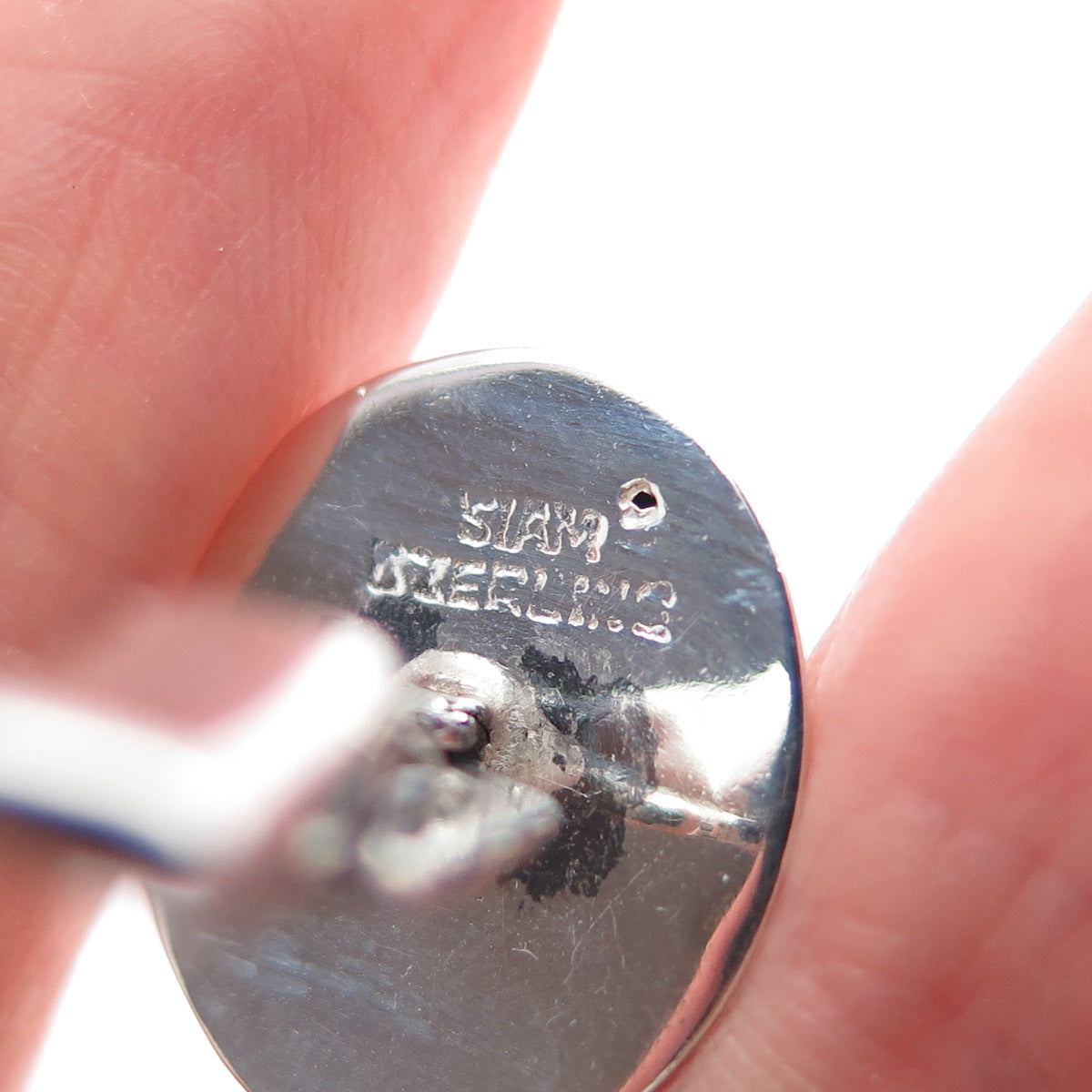 925 Sterling Silver Antique Siam Niello Hindu Temple Cufflinks