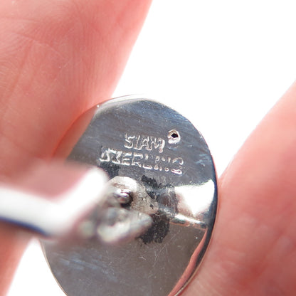 925 Sterling Silver Antique Siam Niello Hindu Temple Cufflinks