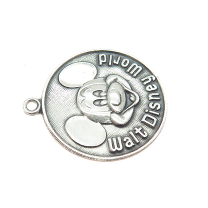 WALT DISNEY 925 Sterling Silver Vintage Mickey Mouse Charm Pendant