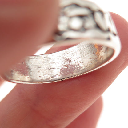 Bell Trading Post 925 Sterling Silver Vintage Nugget Oxidized Band Ring Size 8