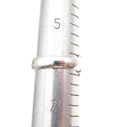 925 Sterling Silver Vintage Modernist Diamond-Shape Oxidized Ring Size 6