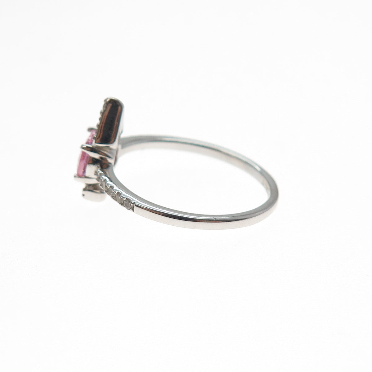 BOMB PARTY 925 Sterling Silver Pink & White C Z Arrow Ring Size 7
