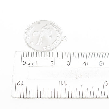 925 Sterling Silver Vintage Virgo Zodiac Sign Charm Pendant