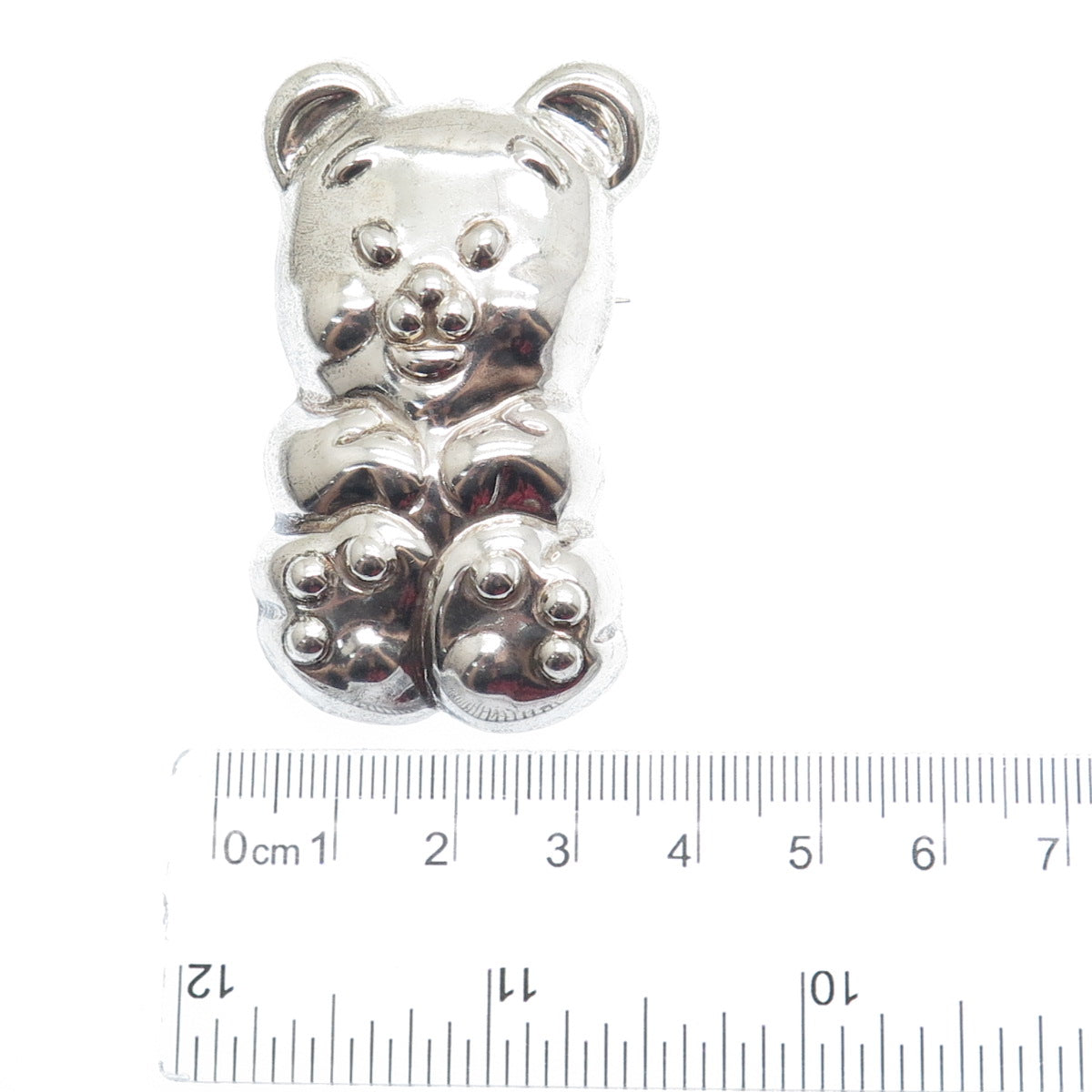925 Sterling Silver Vintage Mexico Teddy Bear Pin Brooch / Pendant