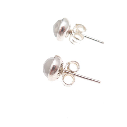 Pandora Sterling Silver Real Gray Moonstone June Birthday Blooms Stud Earrings