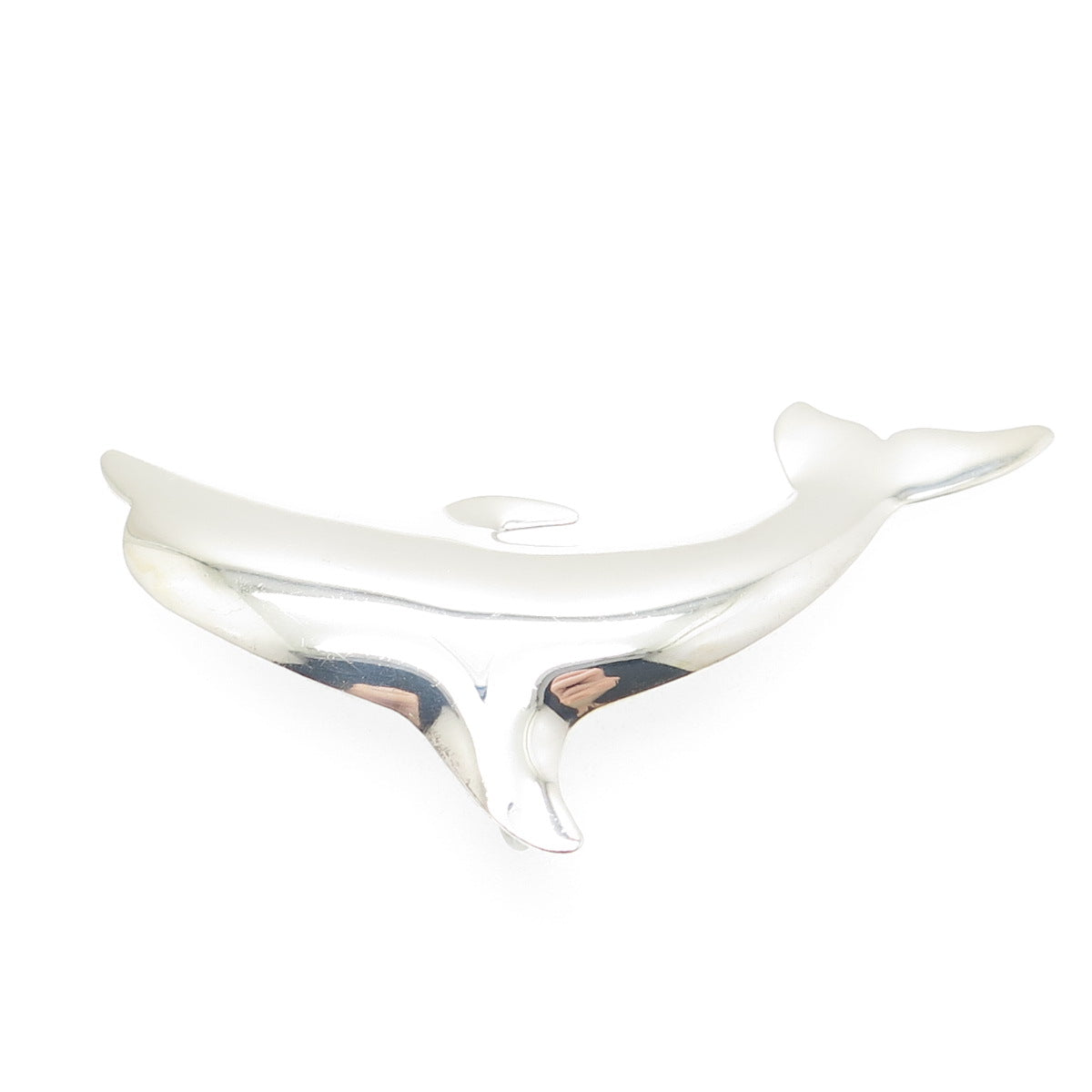 INTERNATIONAL 925 Sterling Silver Vintage Dolphin Pin Brooch / Pendant