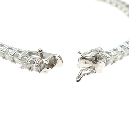 925 Sterling Silver Round-Cut C Z Tennis Link Bracelet 7.75"