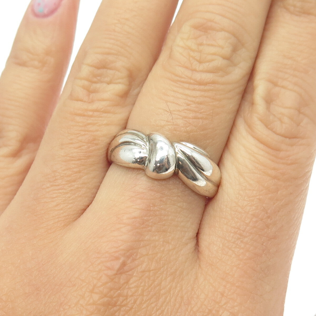 925 Sterling Silver Vintage Bow Ring Size 7.75
