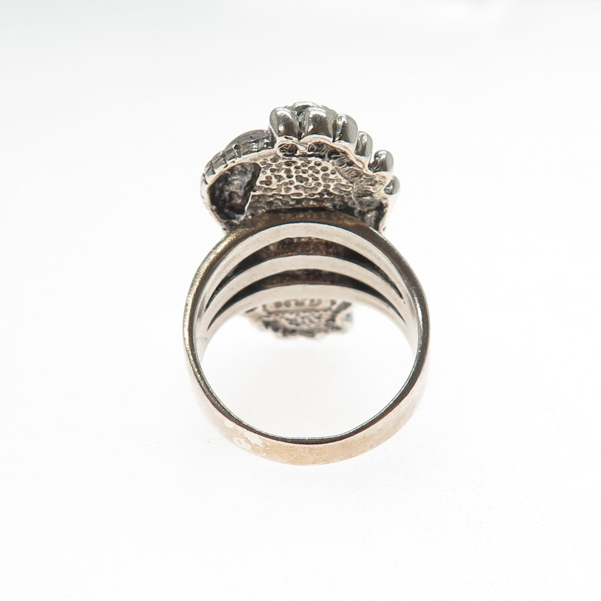 CAROL FELLEY 925 Sterling Silver Vintage 1996 Real Turquoise Feather Ring Size 7