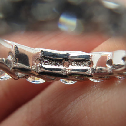 925 Sterling Silver Graduated Round-Cut C Z Eternity Ring Size 6.25