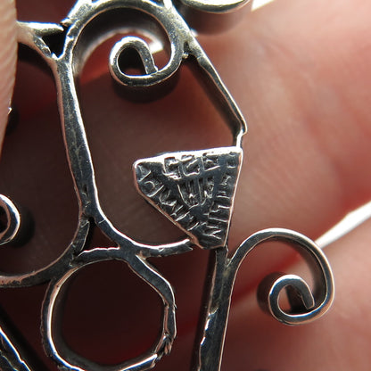 925 Sterling Silver Vintage Mexico Modernist Pendant