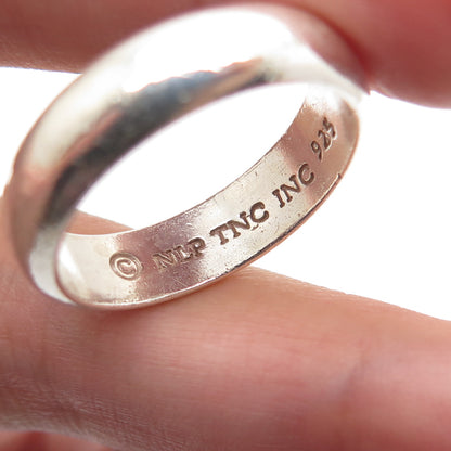 NLP TNC INC 925 Sterling Silver Vintage Classic Wedding Band Ring Size 9.75