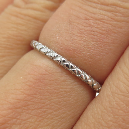 925 Sterling Silver Wicker Band Ring Size 7