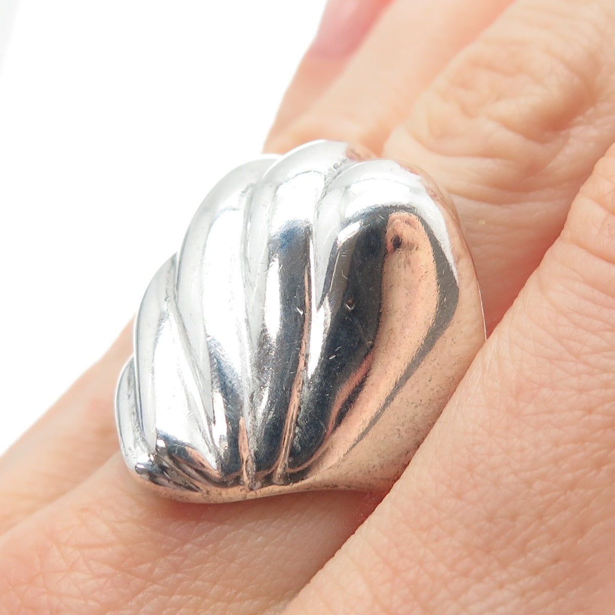 925 Sterling Silver Vintage Mexico Modernist Ring Size 7.5