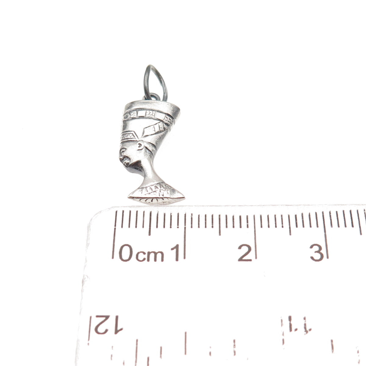925 Sterling Silver Vintage Egyptian Nefertiti Oxidized Mini Charm Pendant