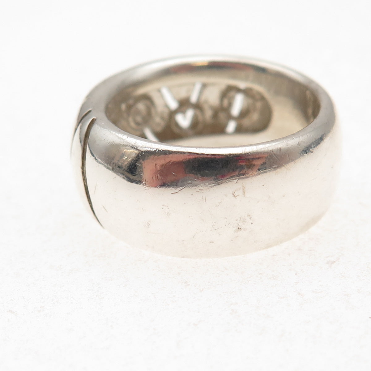 Bachrach 925 Sterling Silver Vintage Modernist V-Shape Ring Size 9