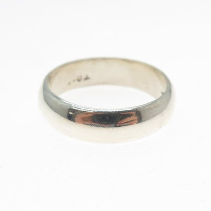 925 Sterling Silver Vintage Mexico Classic Wedding Band Ring Size 10.25