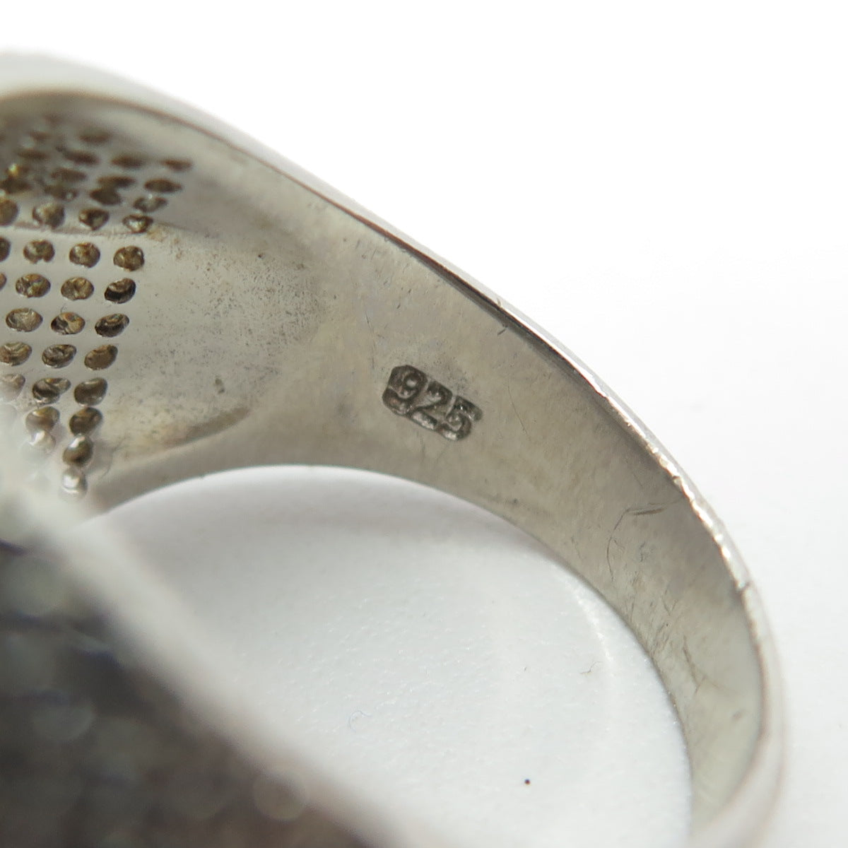 925 Sterling Silver Pave Multi-C Z Domed Ring Size 9.25