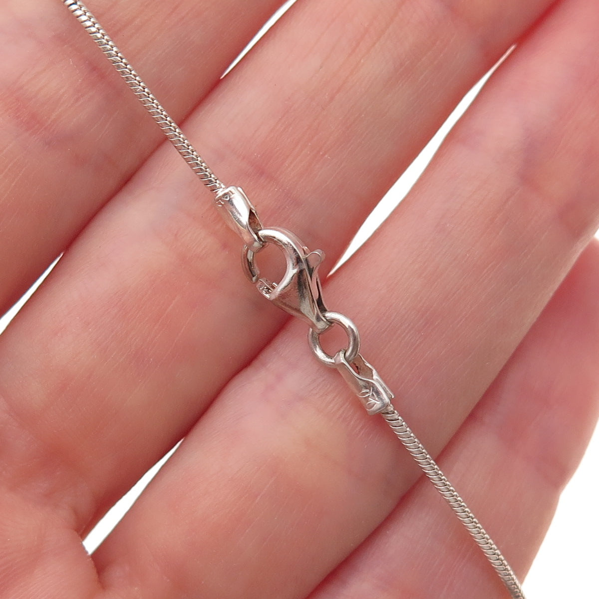925 Sterling Vintage MJC Australia Real Opal Modernist Snake Chain Necklace 18"