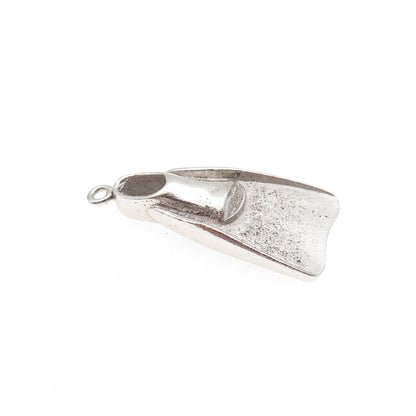 925 Sterling Silver Vintage HLP Scuba Diving Fin Oxidized Charm Pendant