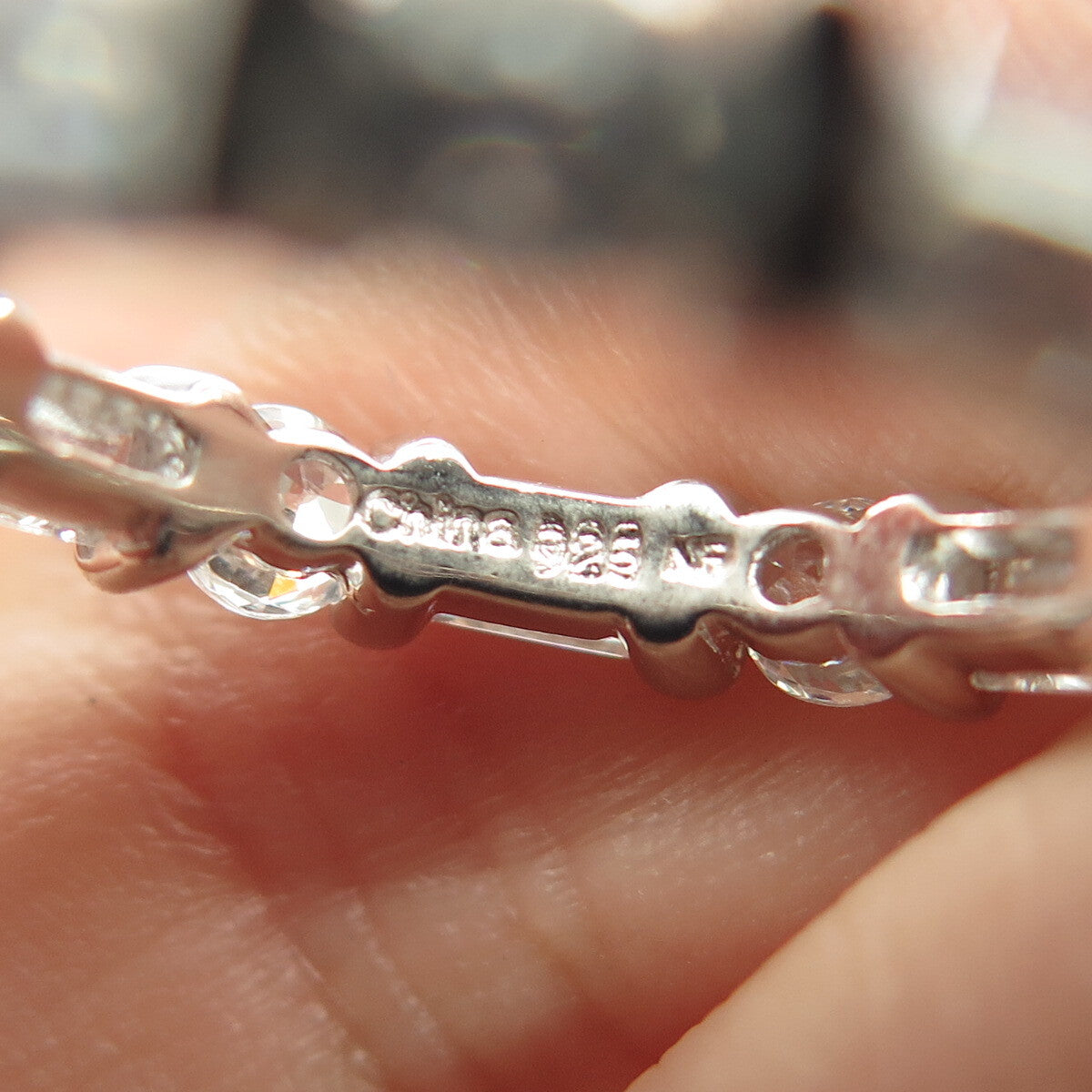 925 Sterling Silver NF Chapal-Zenray C Z All Around Eternity Band Ring Size 6.25
