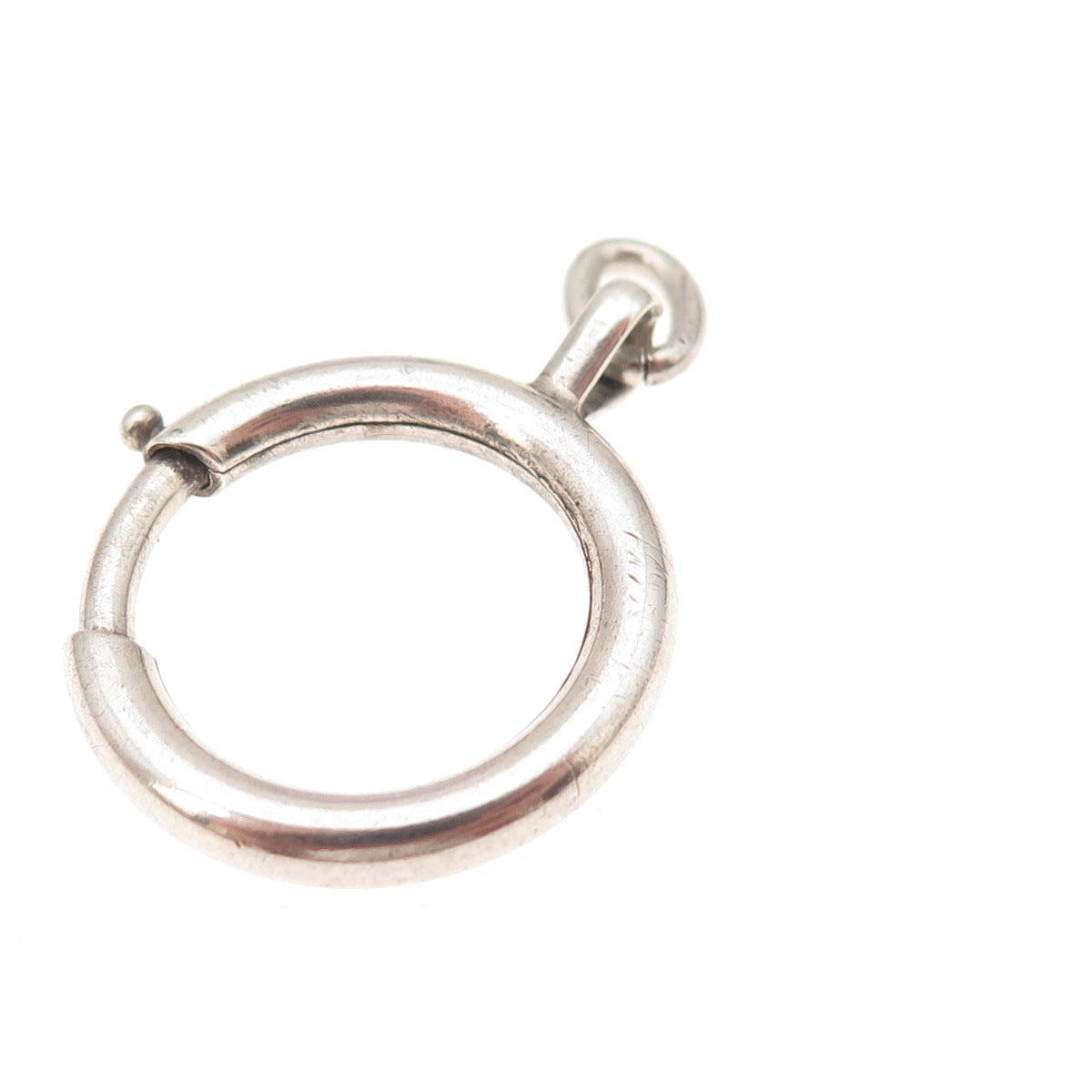 925 Sterling Silver Antique Art Deco Bracelet / Necklace Spring Ring Lock Clasp
