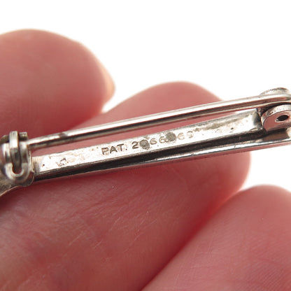 Fine Arts 925 Sterling Silver Antique Art Deco Salt & Spices Spoon Pin Brooch