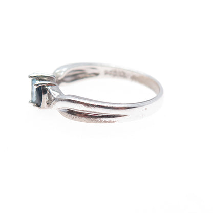 ROSS SIMONS 925 Sterling Silver Vintage Real Sapphire & Blue Topaz Ring Size 8