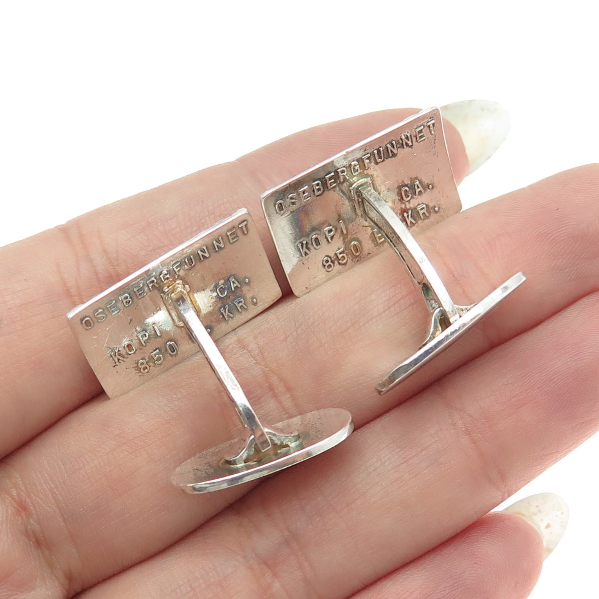 DAVID ANDERSEN 925 Sterling Silver Vintage Norway Osebergfunnet Cufflinks