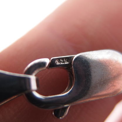 925 Sterling Silver Vintage Italy Round Box Link Bracelet 7.5"